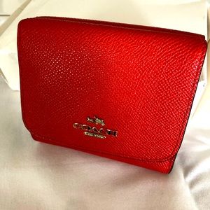 Coach cross grain leather small wallet